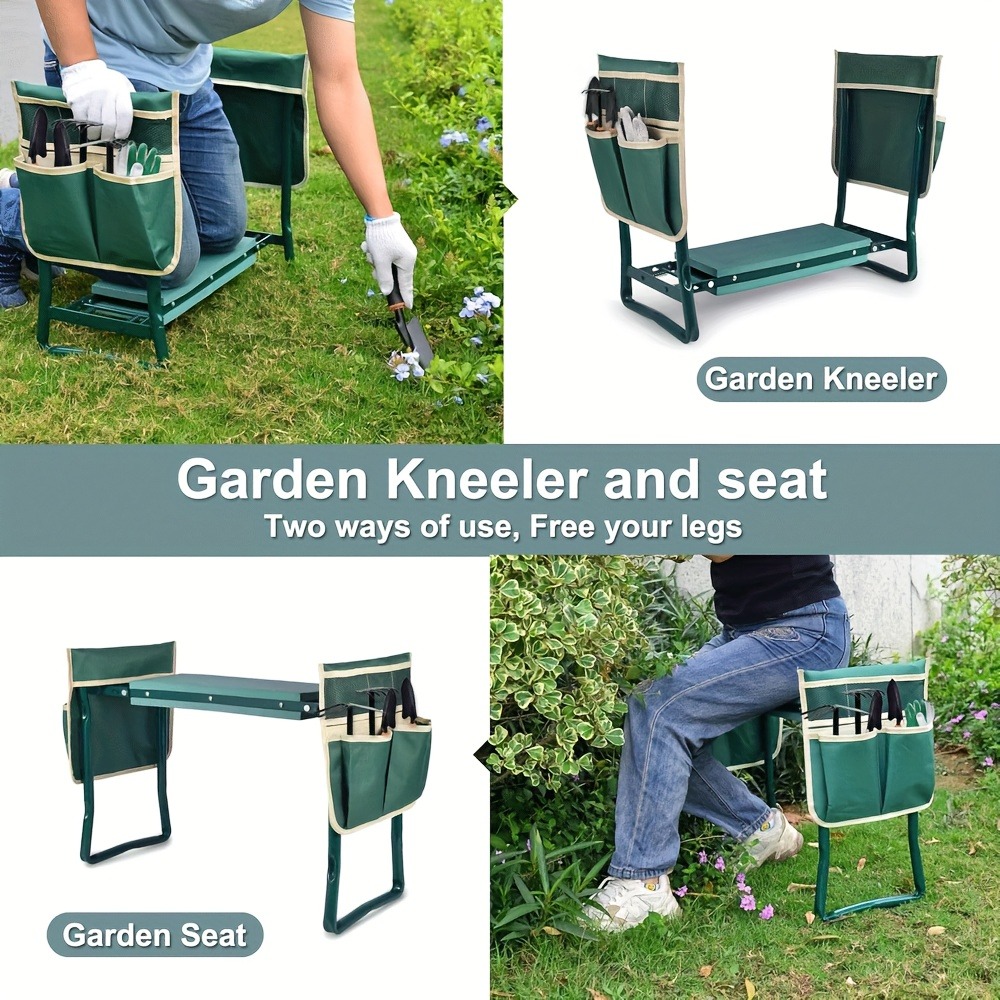 Outdoor Furniture Metal Chairs - Rostfreier Verstärkter Eisen-Gartenkniehocker, Quadratischer Handgefertigter Kniehocker