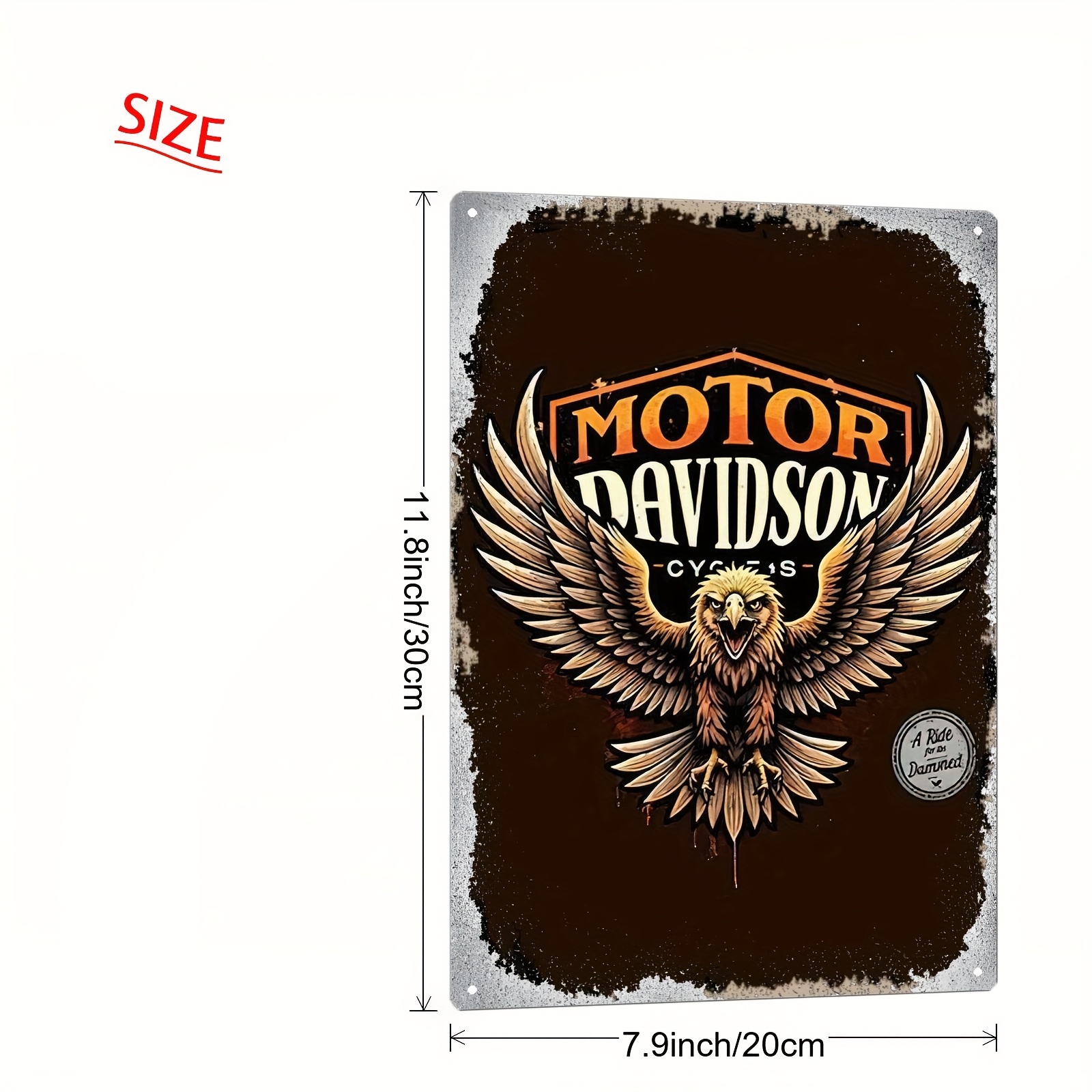 Outdoor Furniture Metal - - Vintage-Motorrad-Wandschild aus Eisen, langlebige Metalldekoration
