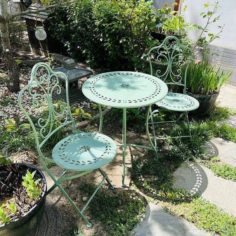 Outdoor Furniture Metal Chairs - Französische Landhausstil Eisen-Tisch und -Stühle Outdoor-Gartenmöbel