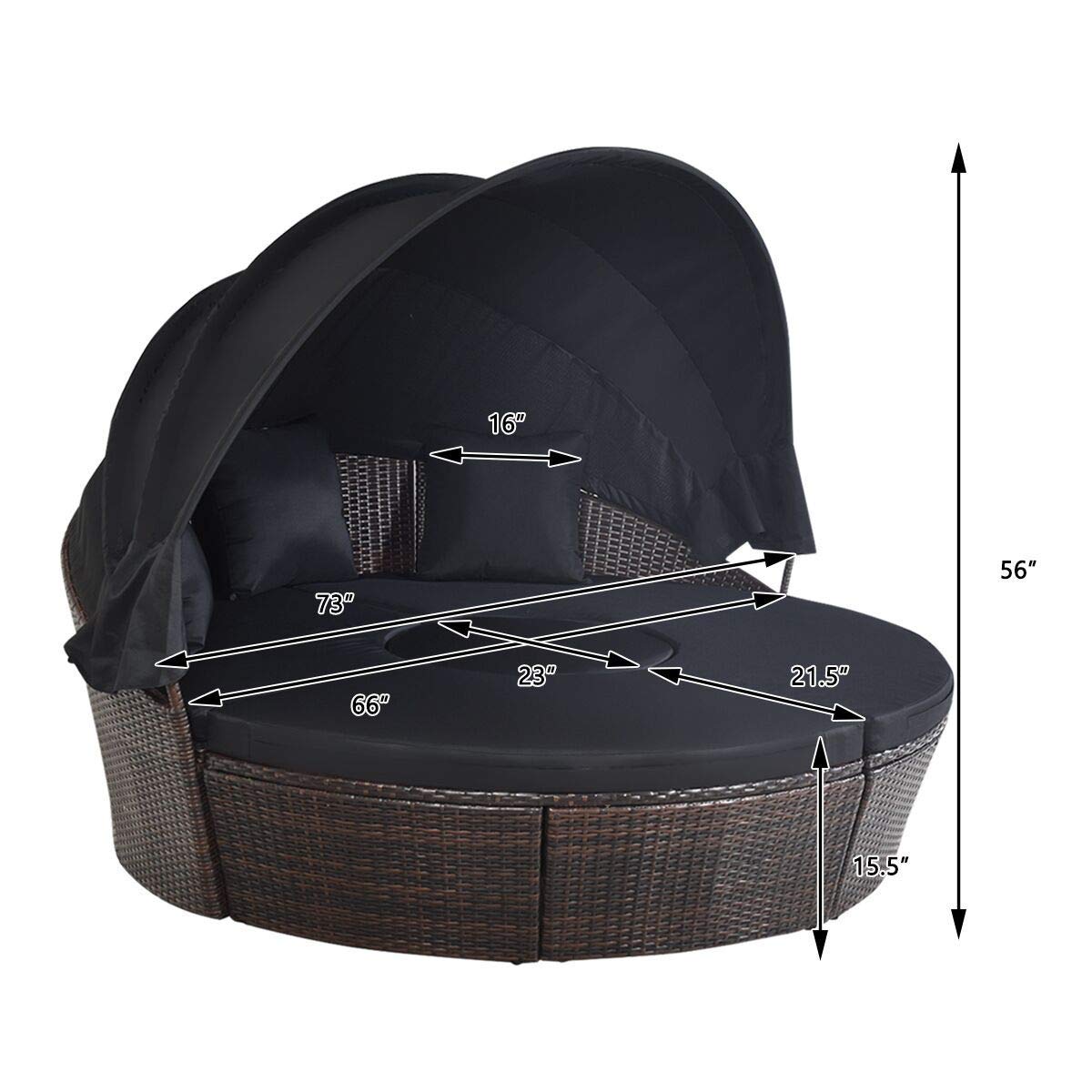 Outdoor-Tagesbett mit Baldachi – Outdoor Daybed Furniture Bewertung und Preis