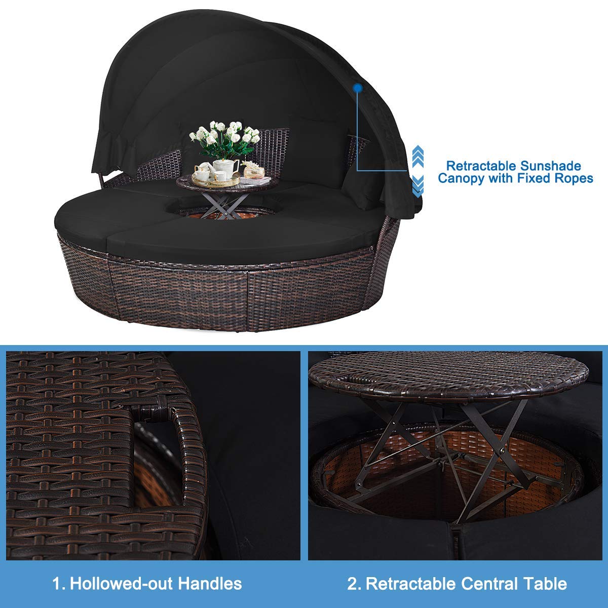 Outdoor-Tagesbett mit Baldachi – Outdoor Daybed Furniture Bewertung und Preis