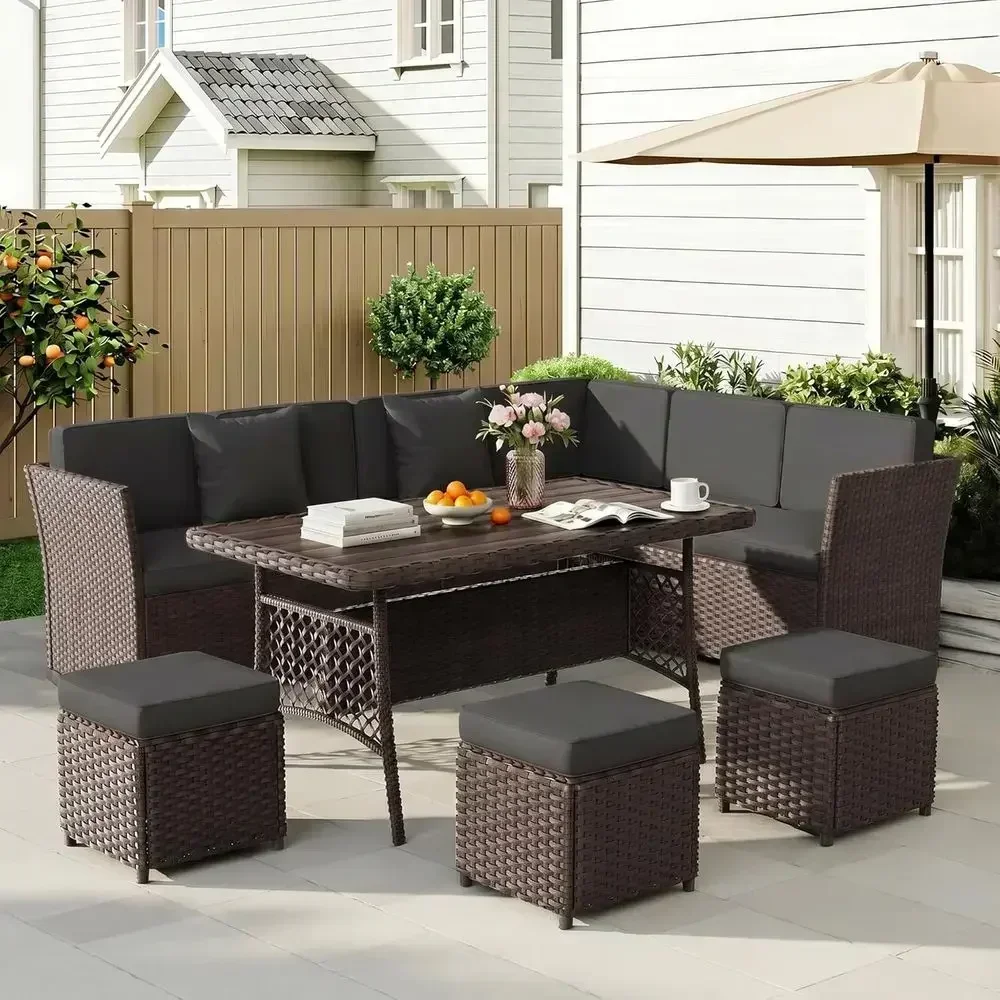 7-teiliges Outdoor-Möbelset au – Outdoor Furniture Metal Chairs Bewertung und Preis