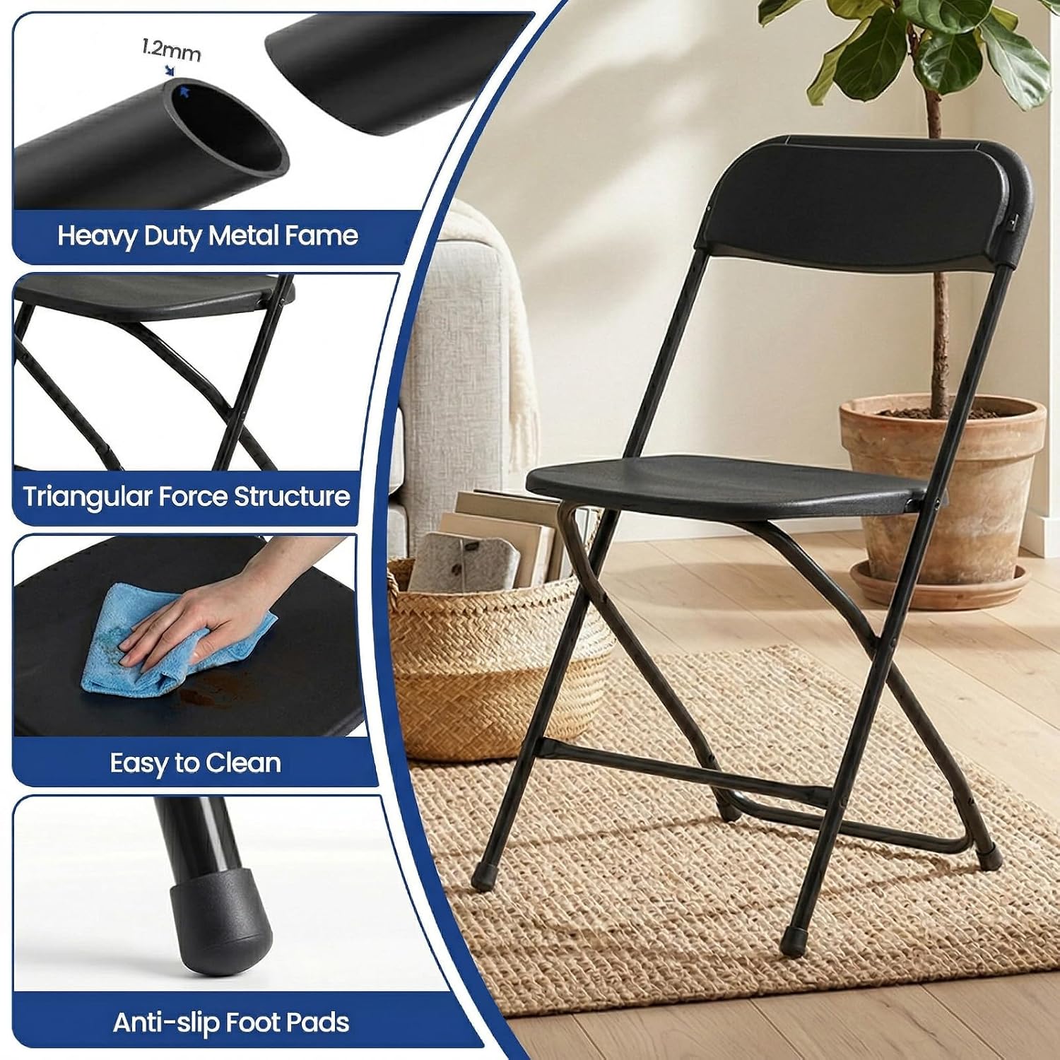 Schwarzer Klappstuhl mit Metal – Outdoor Furniture Metal Chairs Bewertung und Preis